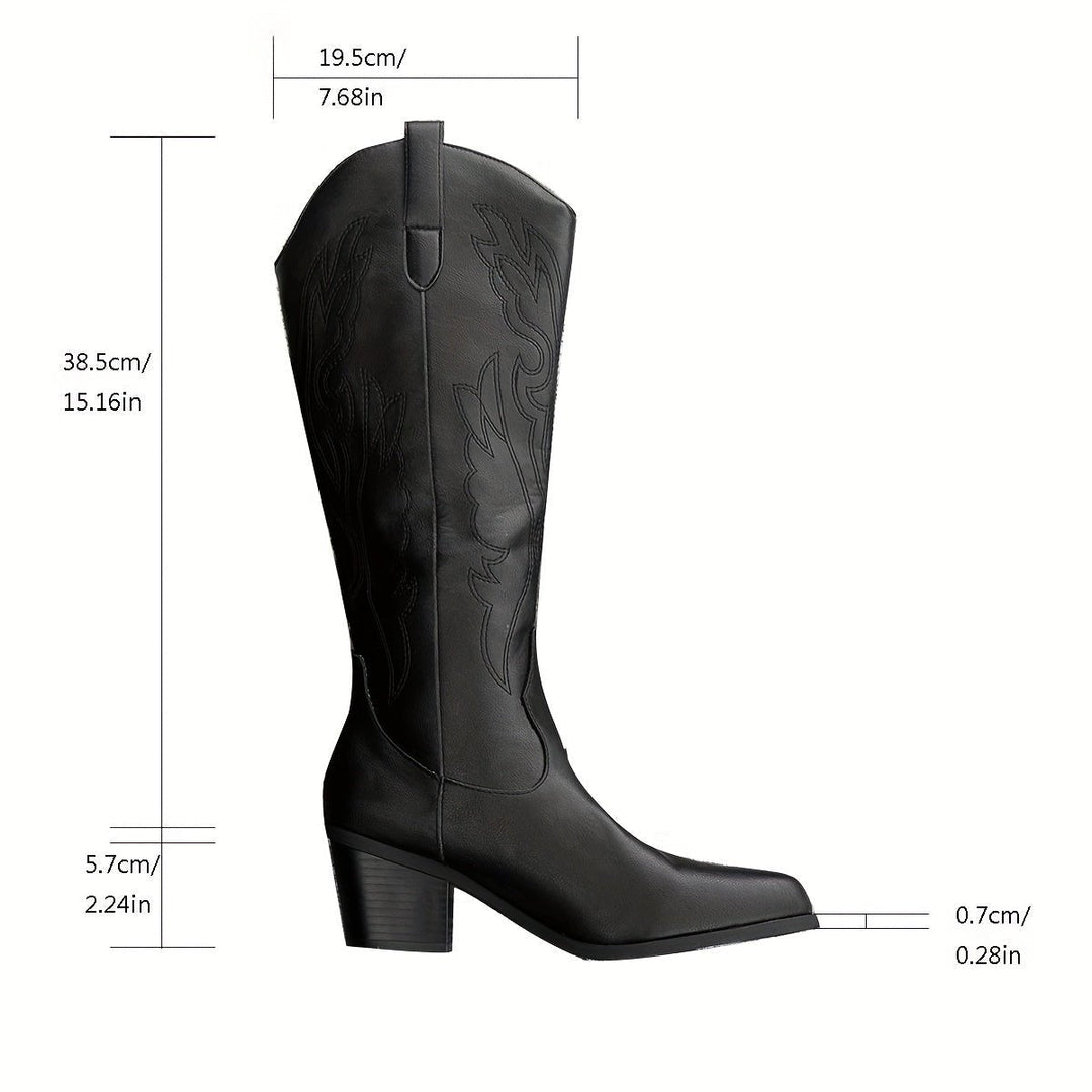 Elisa | Stivali da cowboy eleganti e moderni con gambale largo