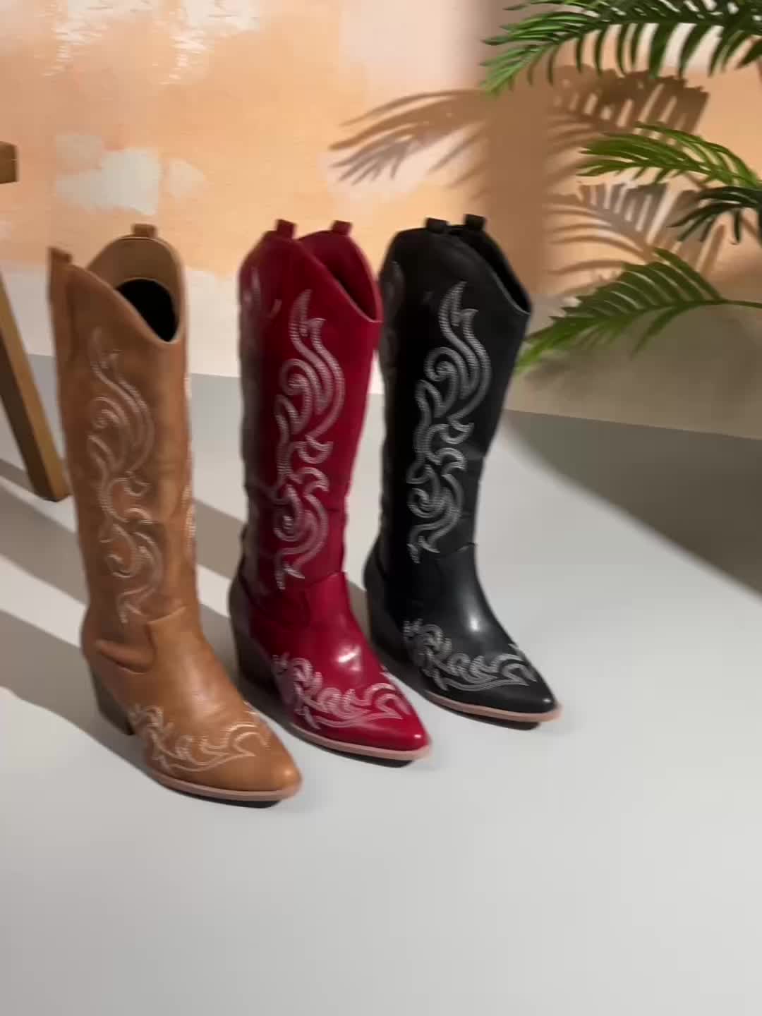 Elisa | Stivali da Cowboy al Ginocchio con Vestibilità Ampia