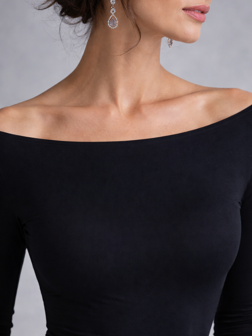 Maris | Maxi Dress – Elegant Draped Long Sleeve Style