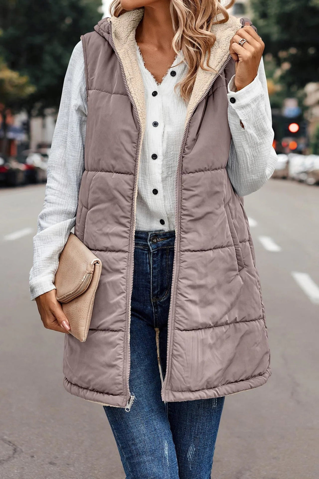 Valentina | Gilet con Cappuccio Caldo e Moderno