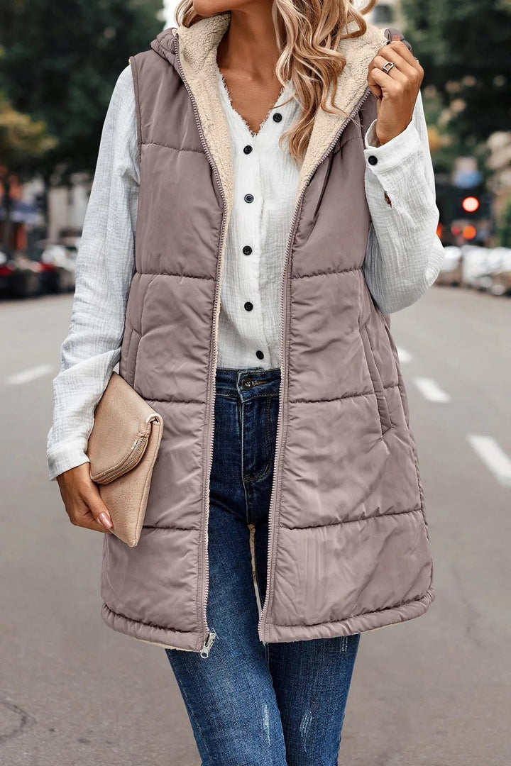Valentina | Gilet con Cappuccio Caldo e Moderno