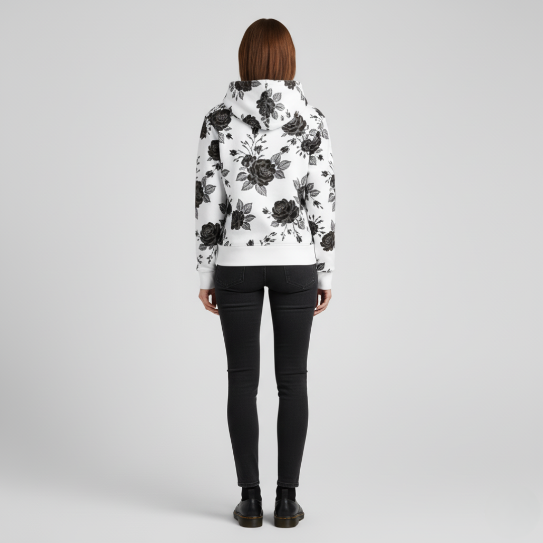 Orva | Elegante felpa con cappuccio con motivo floreale