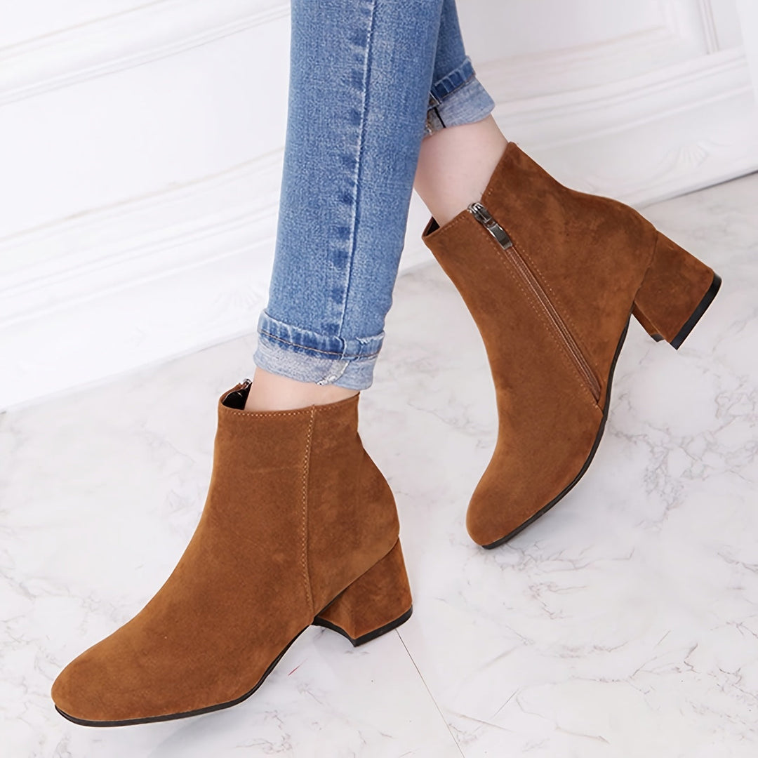 Julia | Suede-Look Chelsea Ankle Boots with Low Heel