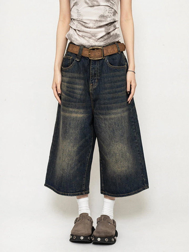 Diana | Jeans Culotte Donna in Denim a Gamba Larga