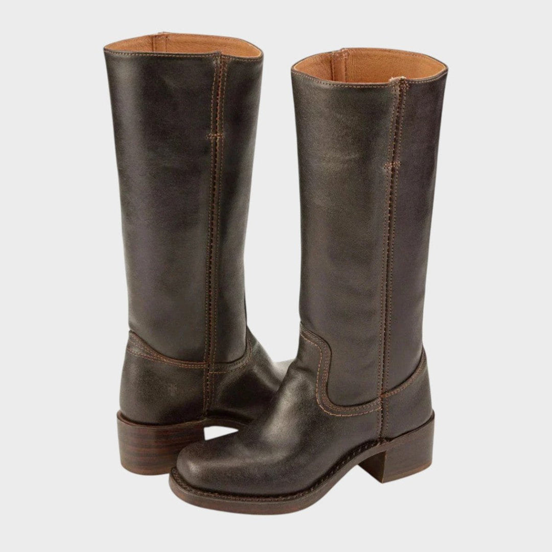 Valentina | Genuine Leather Western Knee-High Boots