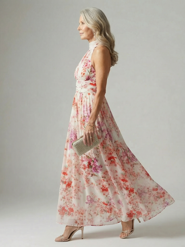 Elyon | Maxi Dress – Florescent Halter Style for Women