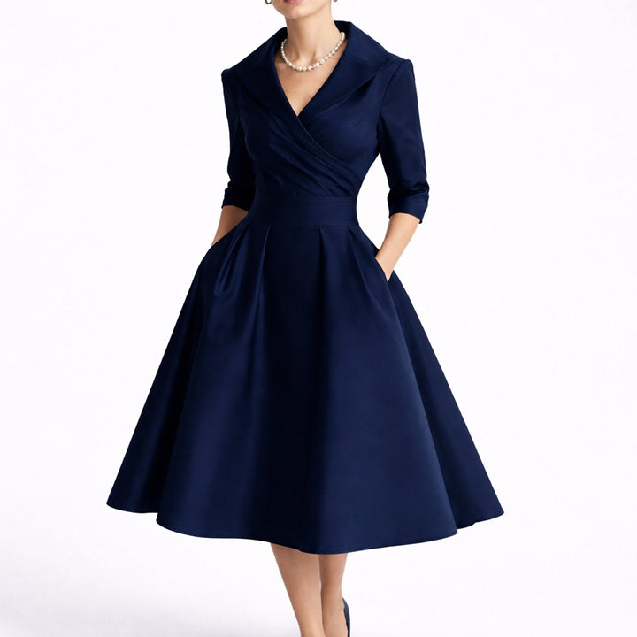 Laura | Elegantes Midikleid in A-Linie für eine Herbsthochzeit