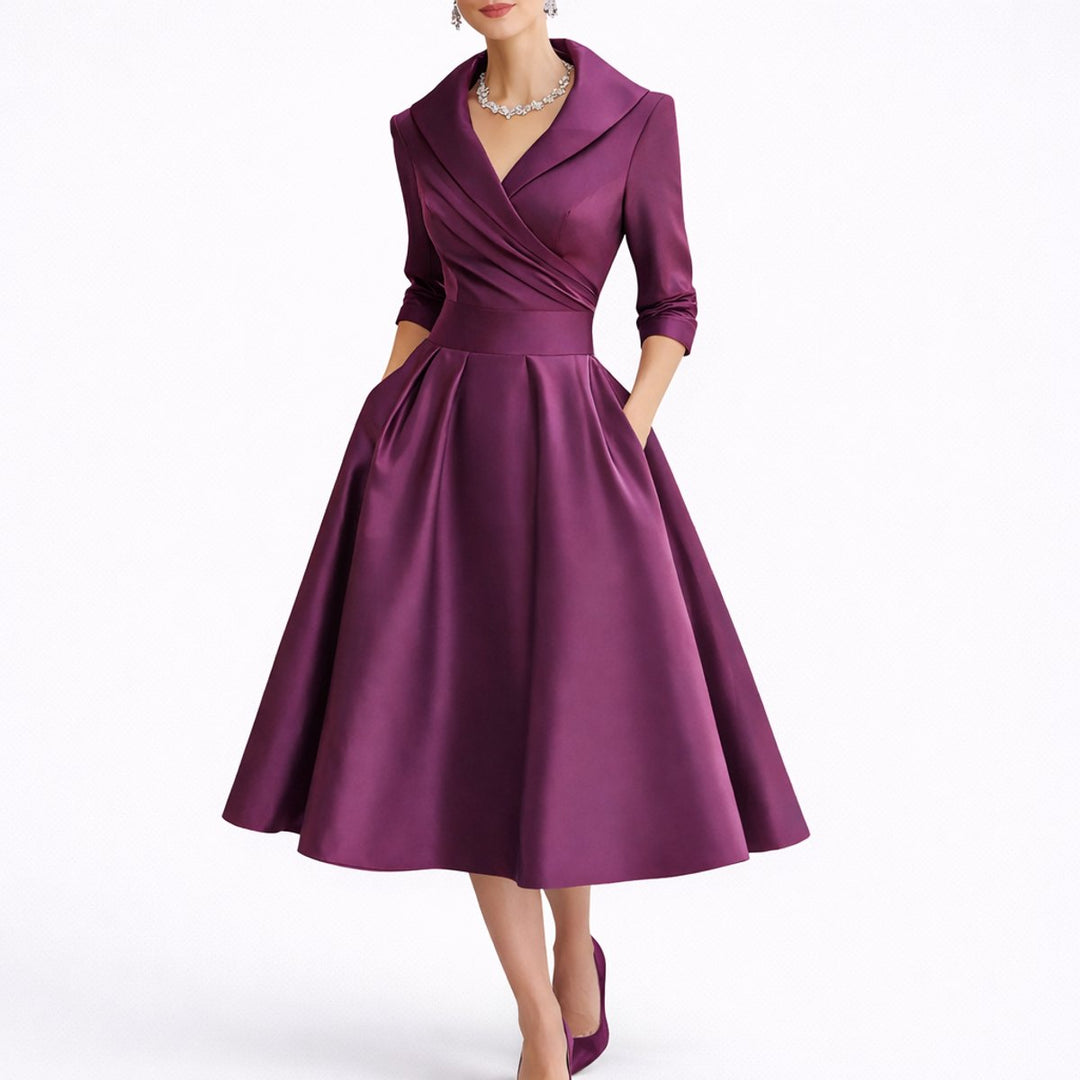 Laura | Elegantes Midikleid in A-Linie für eine Herbsthochzeit