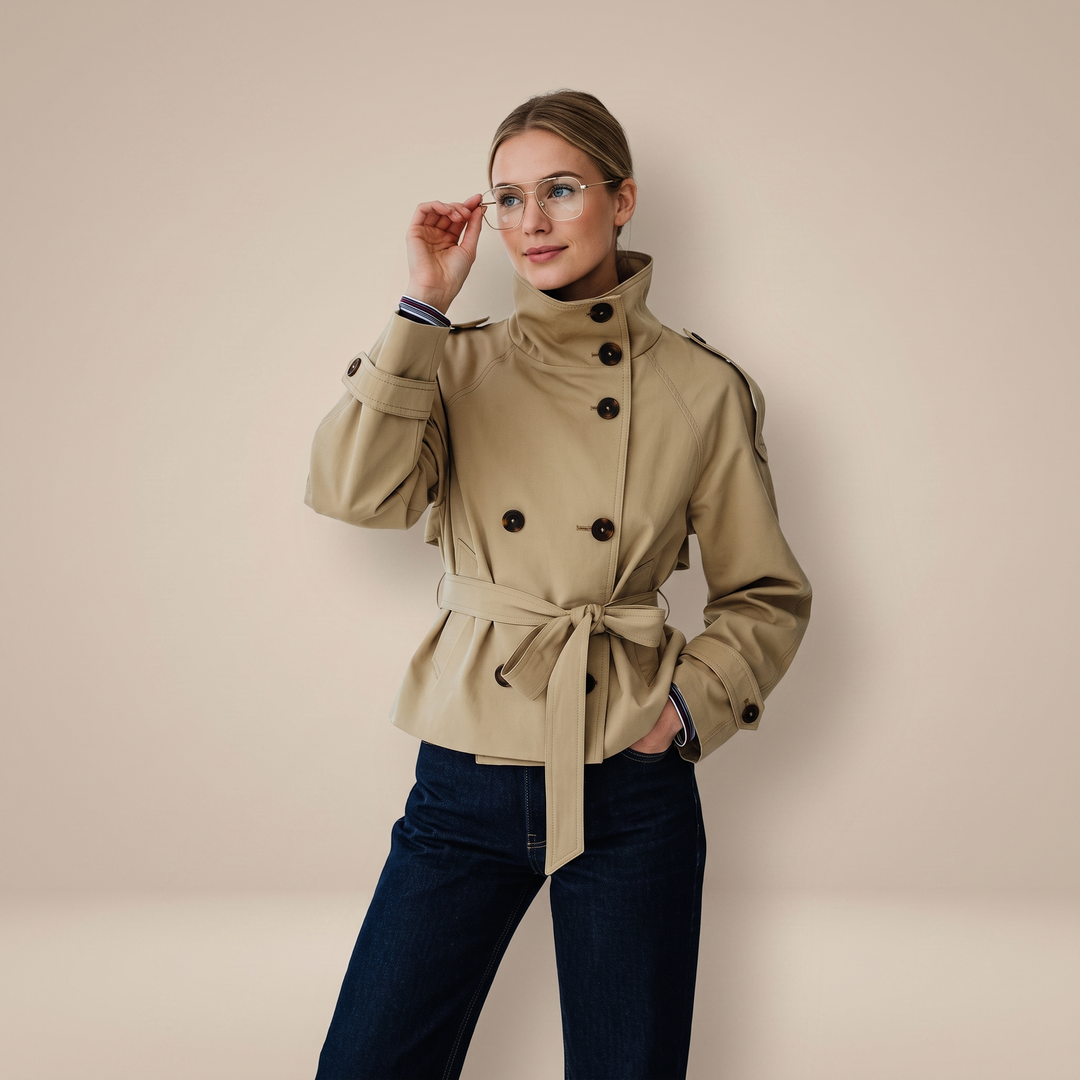 Evelyn | Trench Coat con Cintura – Elegante Stile Classico