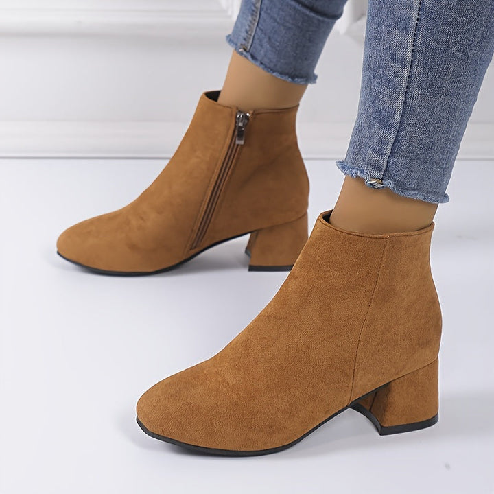 Julia | Suede-Look Chelsea Ankle Boots with Low Heel