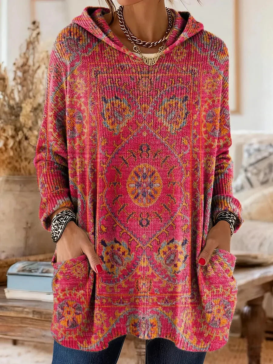 Vivid | Hoodies – Vintage-Inspired Ethnic Print for Women