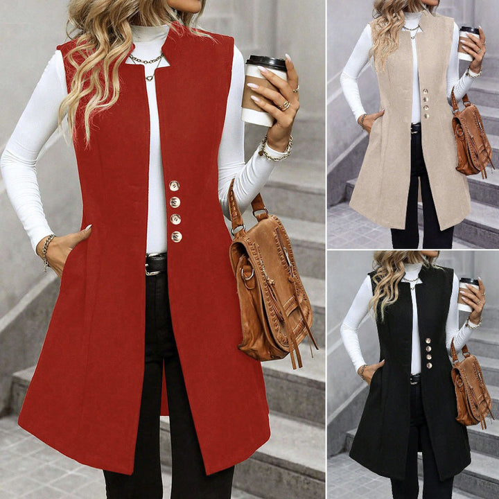 Olivia | Gilet Elegante con Bottoni da Donna