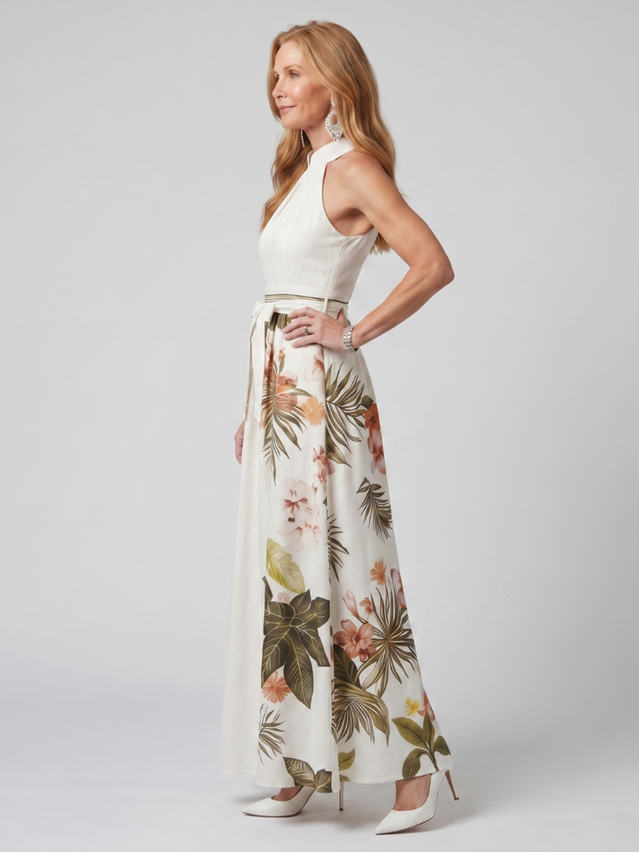 Meadow | Maxi Dress – Halter Neckline with Botanical Print