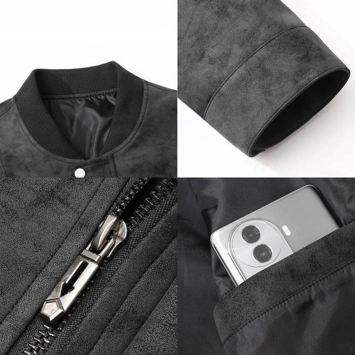 Olyndra | Bomber Jacket – Soft Vegan Suede Design