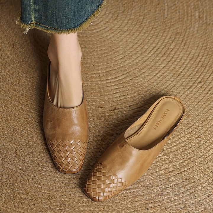 Mila | Mules senza lacci in pelle intrecciata eleganti e comodi