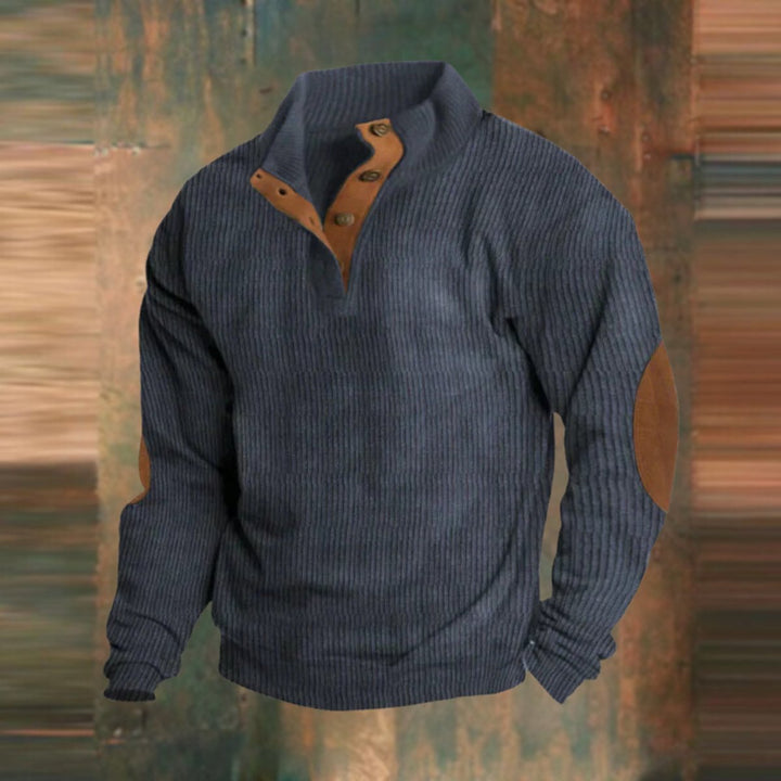 Maverick | Retro Ribbed Pullover with Button Collar