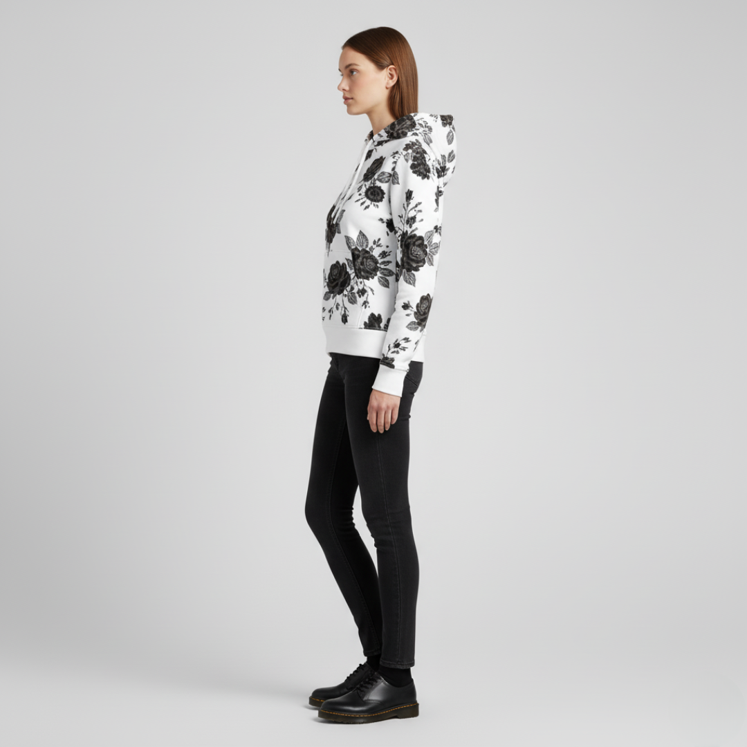 Orva | Elegante felpa con cappuccio con motivo floreale