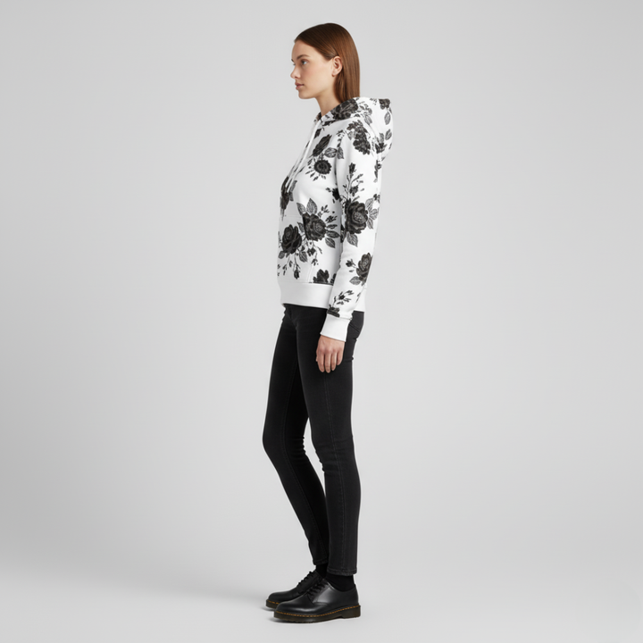 Orva | Elegante felpa con cappuccio con motivo floreale