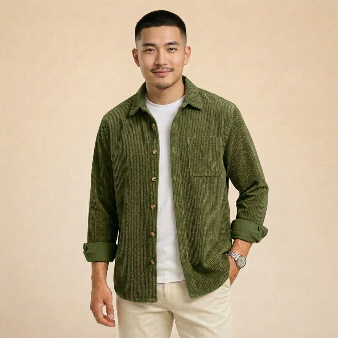 Nicola | Camicia comoda e casual in velluto a cos