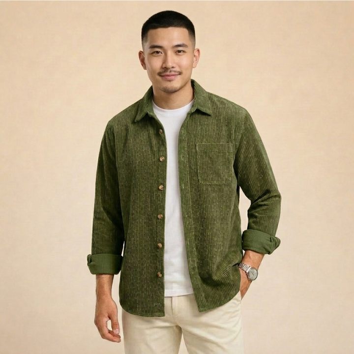 Nicola | Camicia comoda e casual in velluto a cos