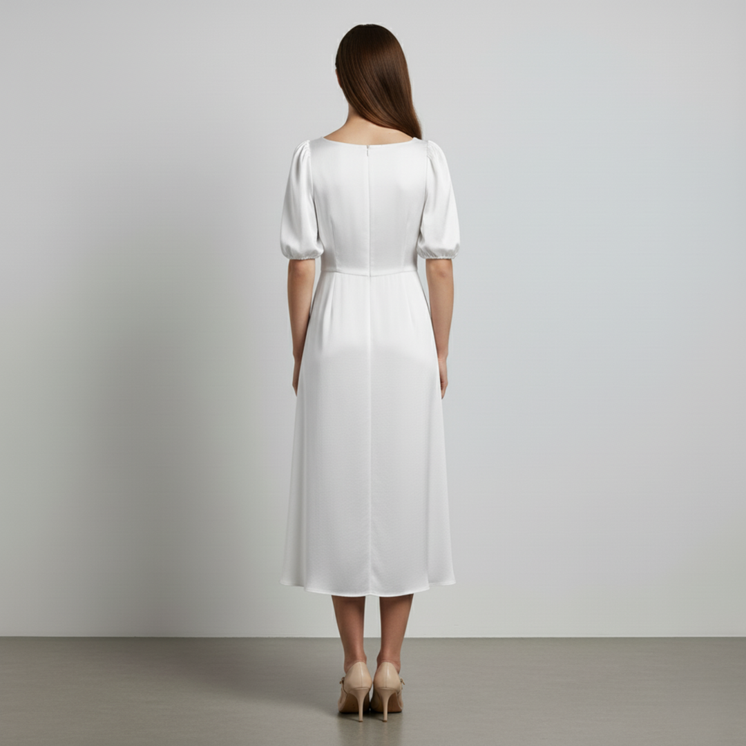 Pansy | Elegante abito midi a palloncino in raso