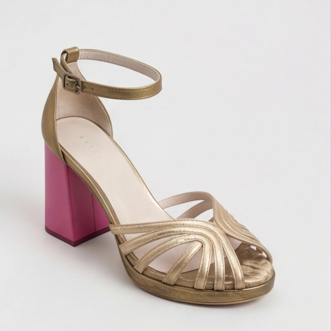 Megan | Sandali con Tacco a Blocco – Design Intrecciato per Donne