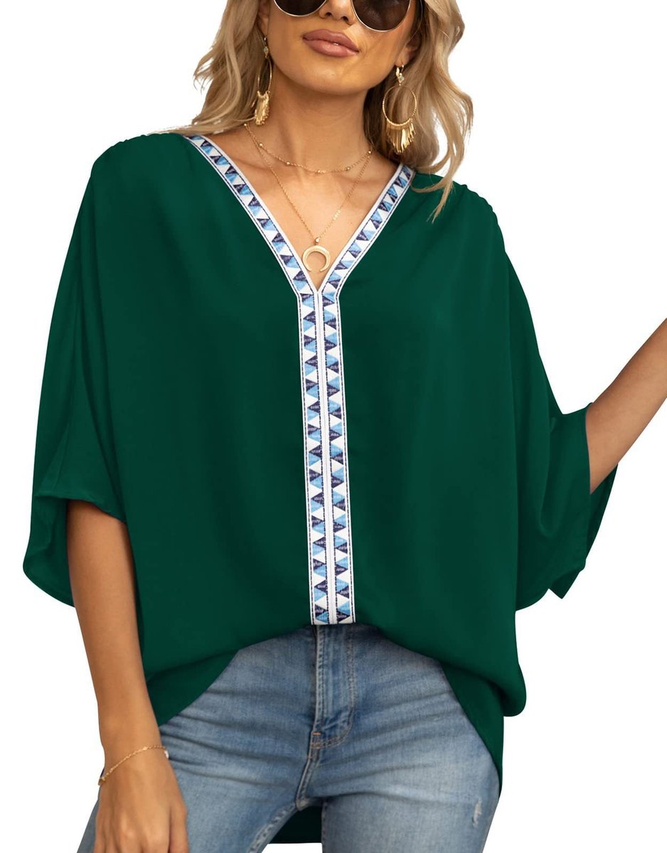 Sophia | Tunica Top Boho Oversize da Donna con Scollo a V