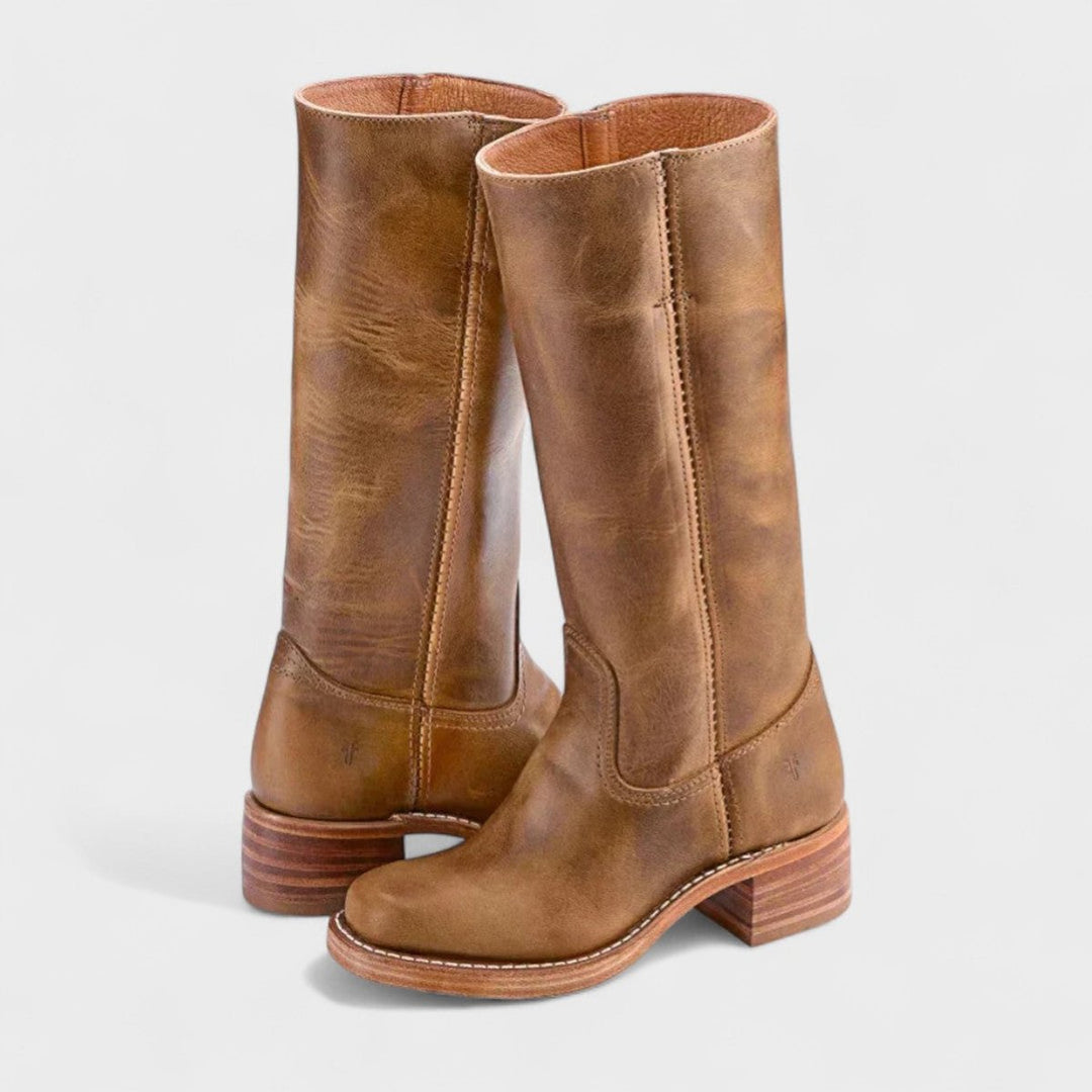 Valentina | Genuine Leather Western Knee-High Boots