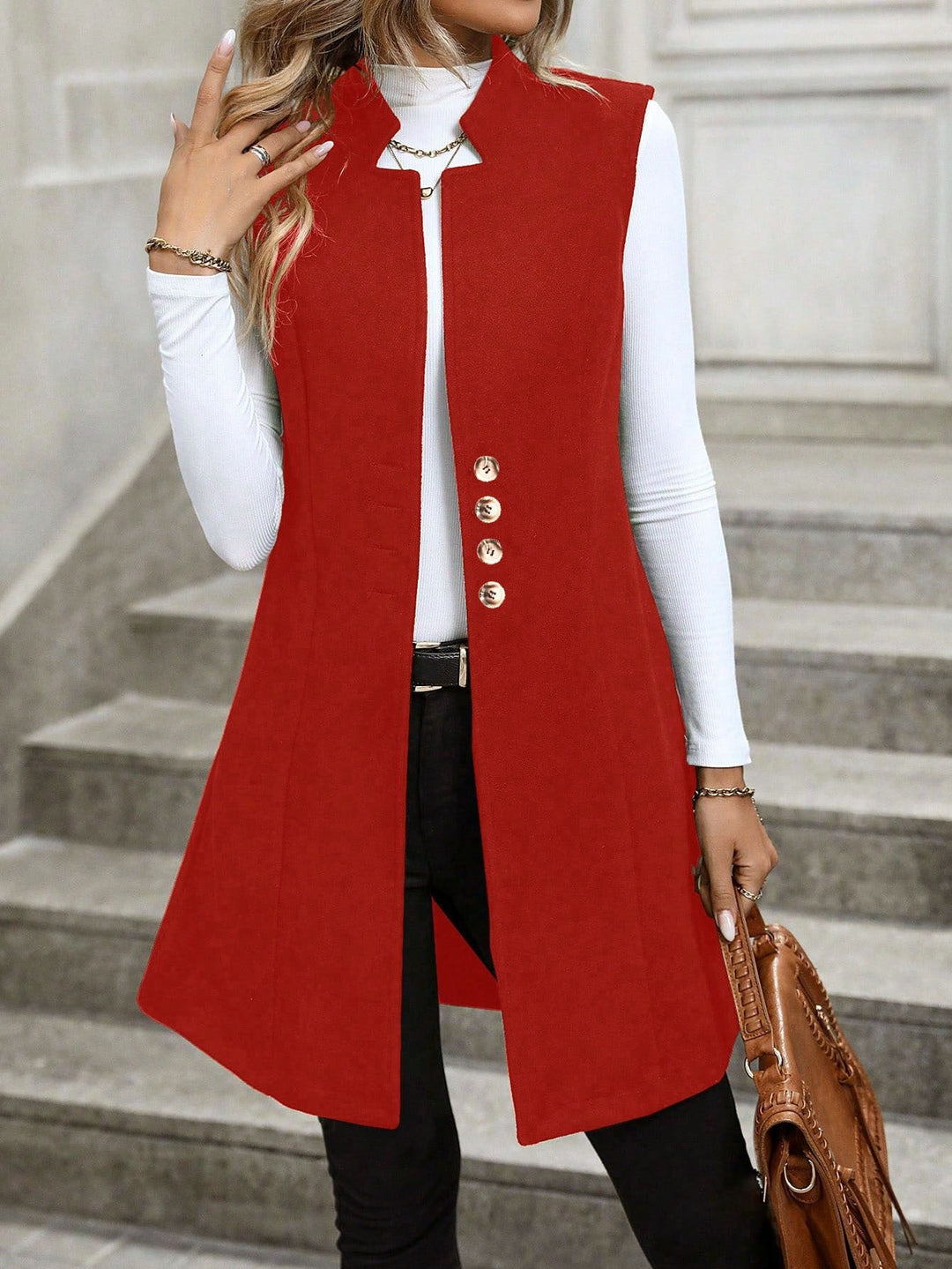 Olivia | Gilet Elegante con Bottoni da Donna