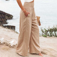 Mandy | Pantaloni Donna in Lino e Cotone a Gamba Larga