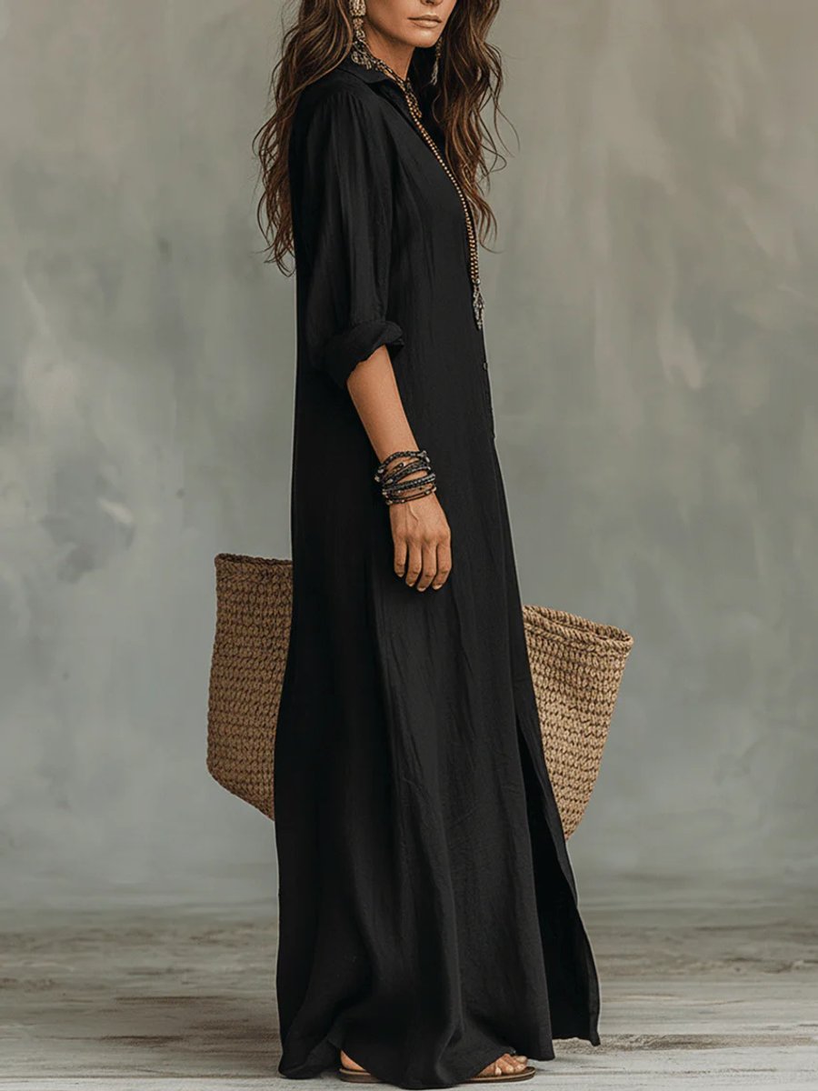 Serena | Casual e fluido Abito Maxi a maniche lunghe