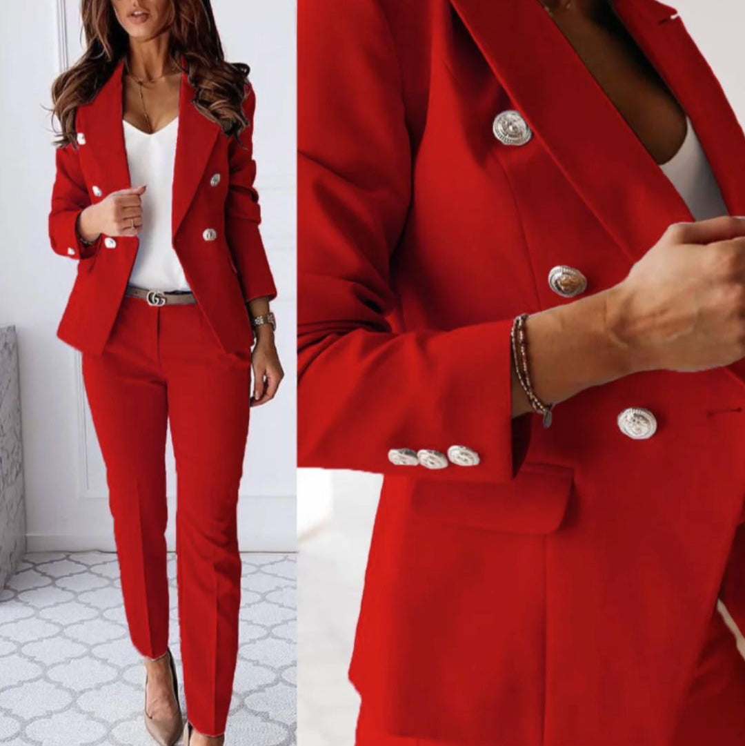 Eleonora | Elegant women's suit with a double-breasted blazer