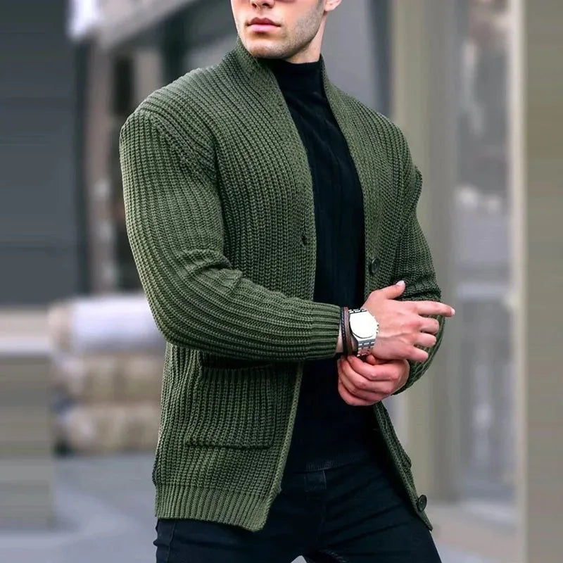 Oliver | Cardigan in Maglia Utility Moderno da Uomo