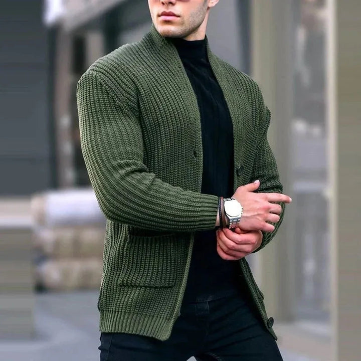 Oliver | Cardigan in Maglia Utility Moderno da Uomo