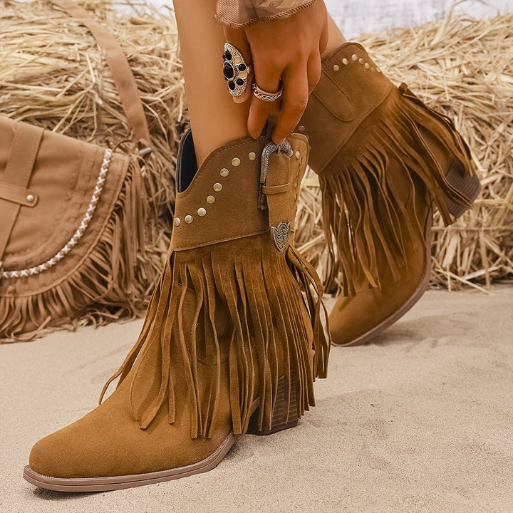 Nadine | Stivali da Cowboy Western da Donna con Frange e Borchie