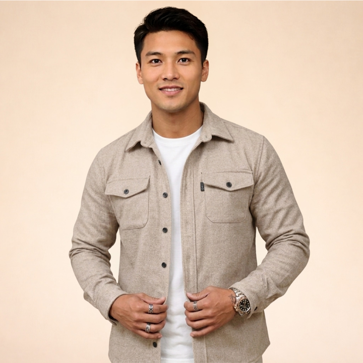 Aleandro | Breathable fabric shirt jacket