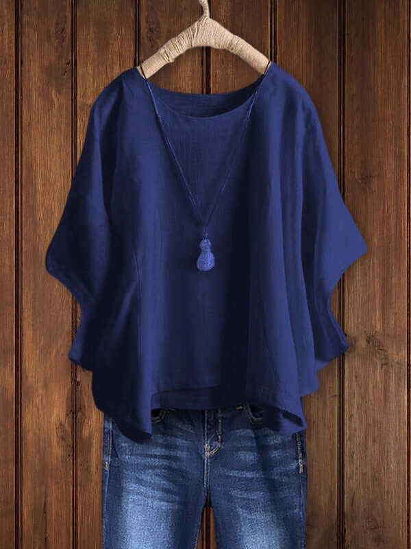Aurora | Tunica Top Donna Casual con Scollo Rotondo e Maniche Dolman