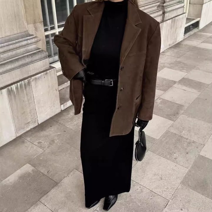 Emily | Weicher und bequemer Damenblazer aus Veloursleder