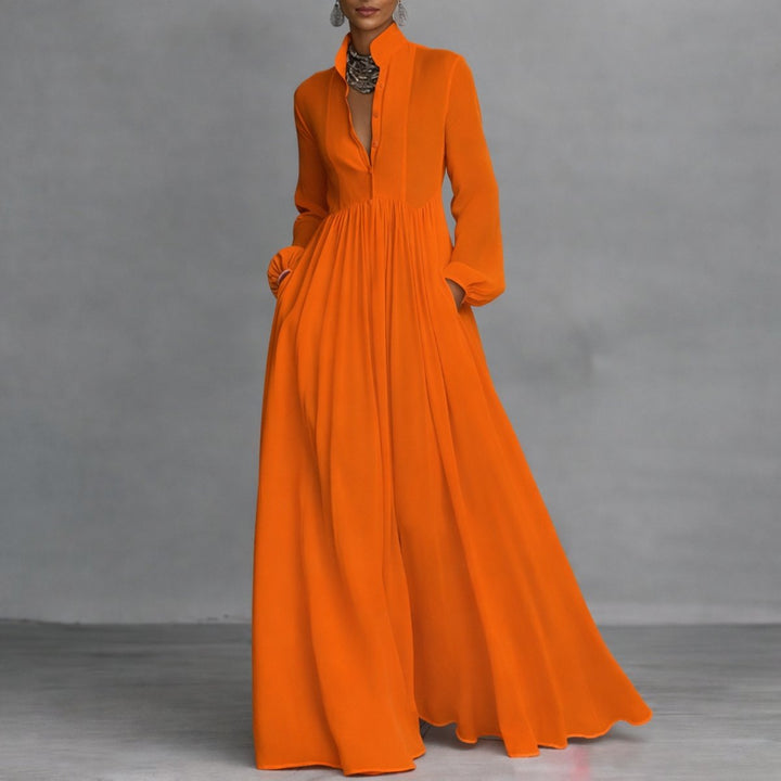 Beatrice | Elegant Long-Sleeve Shirt Maxi Dress