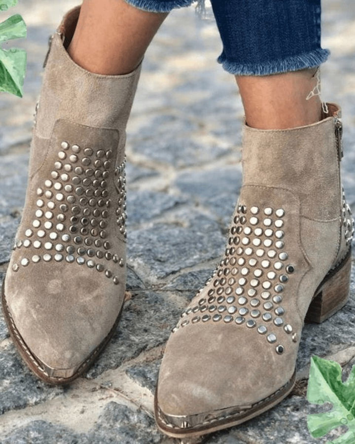 Mila | Bequeme Wildleder-Stiefeletten mit eleganten Nieten