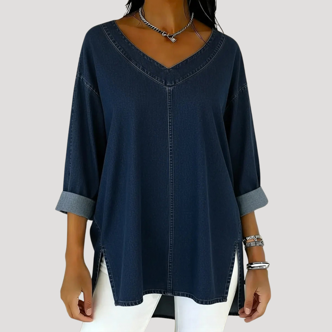 Alessia | Elegante e Comoda Tunica Top Donna con Scollo a V