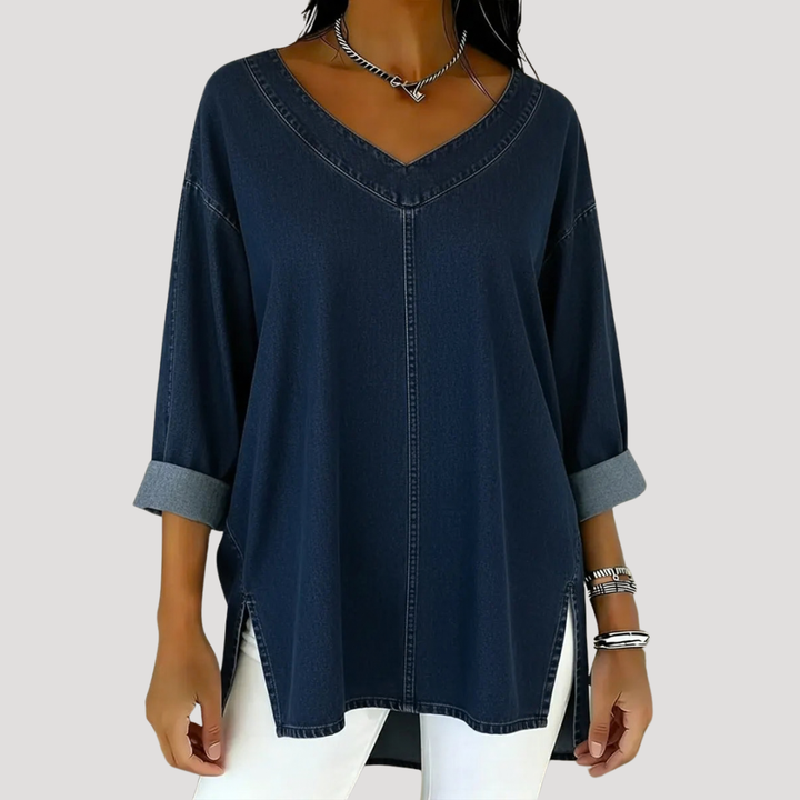Alessia | Elegante e Comoda Tunica Top Donna con Scollo a V