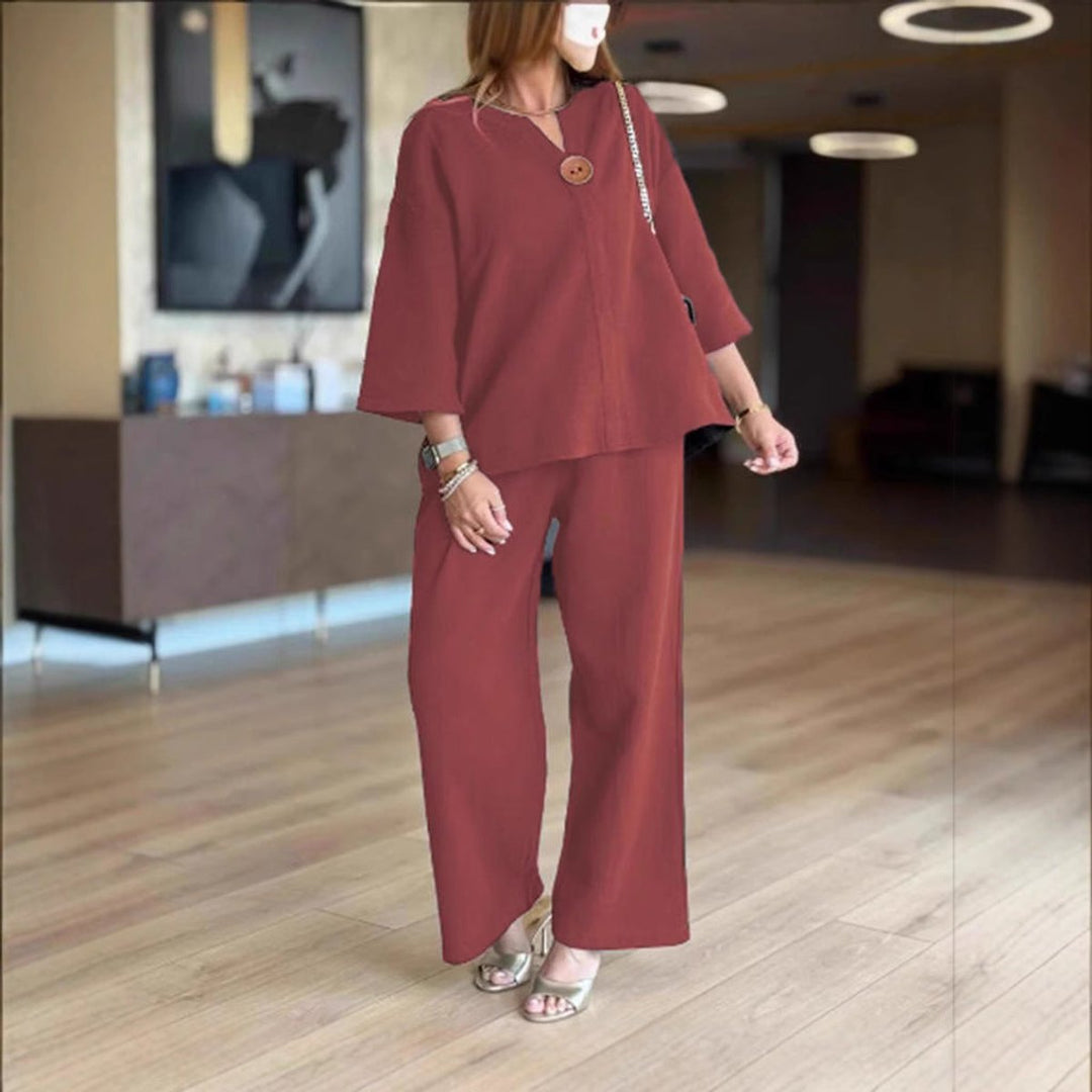 Claudia | Set composto da un'elegante tunica e pantaloni a gamba larga