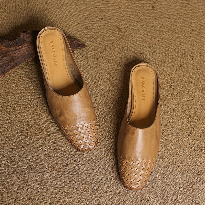 Mila | Mules senza lacci in pelle intrecciata eleganti e comodi