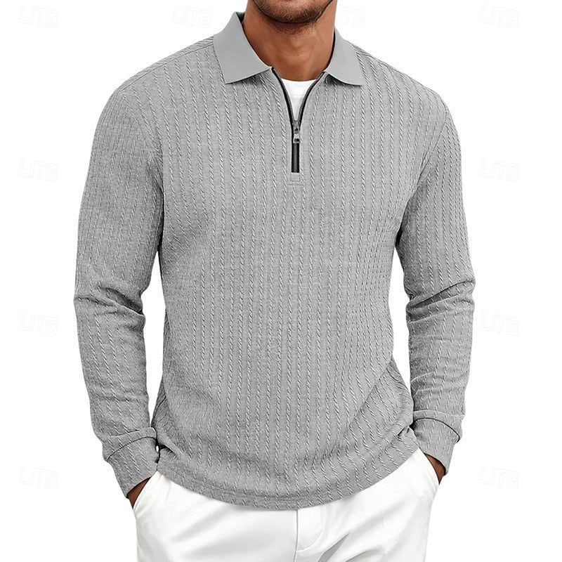 Rhett | Textured Quarter-Zip Polo Shirt – Moderner Stil für Männer
