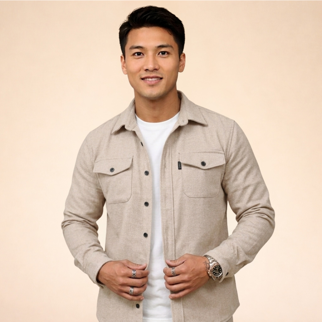 Aleandro | Breathable fabric shirt jacket