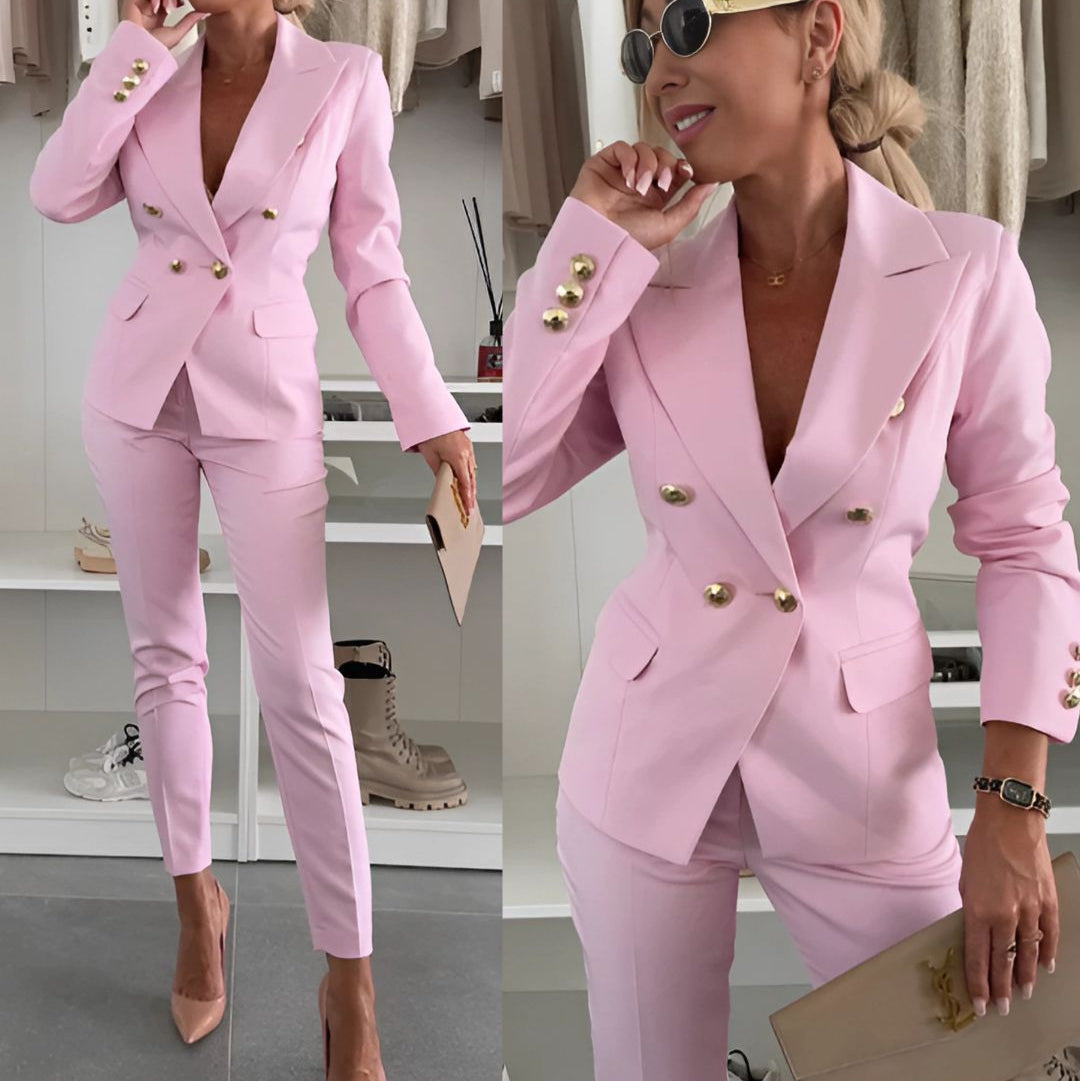 Eleonora | Elegant women's suit with a double-breasted blazer