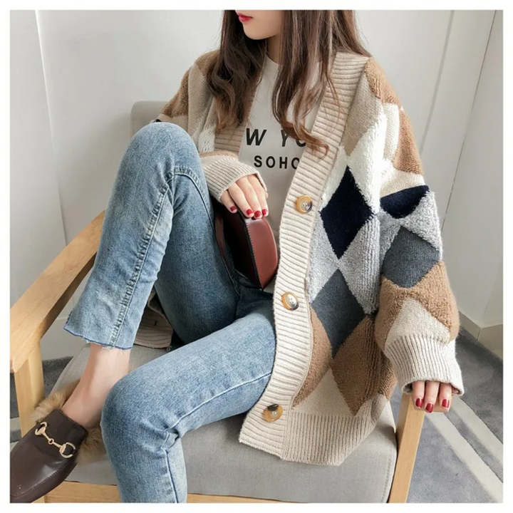 Alessia | Cardigan Oversize in Maglia con Bottoni Eleganti