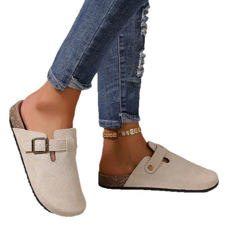Sarah | Eleganti Mules in Camoscio con Fibbia Decorativa