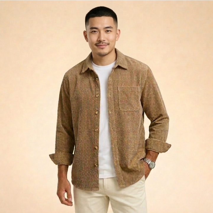 Nicola | Camicia comoda e casual in velluto a cos